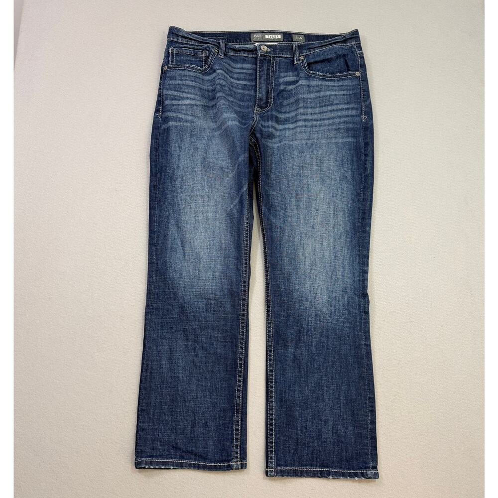 BKE Tyler Straight Stretch Jeans Men's 38S (Fits 38x30) Blue Faded Western Rodeo